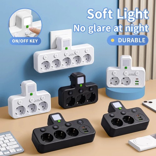 Plug wall outlet adapter 4 - outlet,