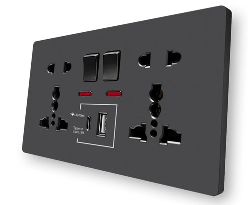 Double 13a wall plug - double, socket