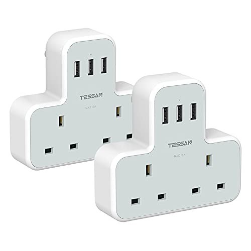 Tessan double plug adapter - tessan,