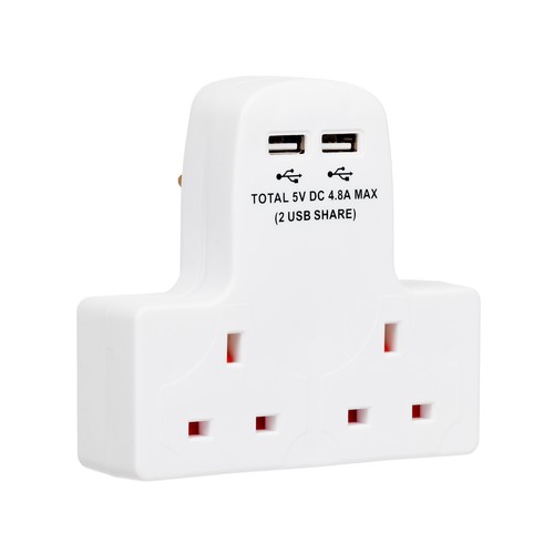 Way adaptor plug 13a double - 2,