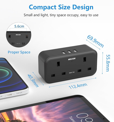 Double plug adaptor mscien - plug, adaptor,
