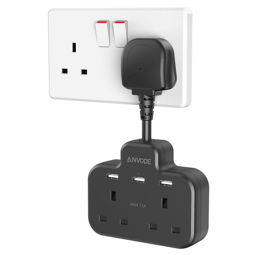 Double plug adaptor - with, usb