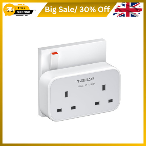 Double plug adapter with - with, 2