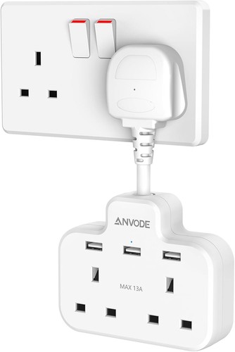 Double plug adaptor with usb - plug,