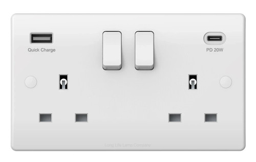 Double wall plug socket - double, 2