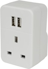 Plug through UK mains adaptor