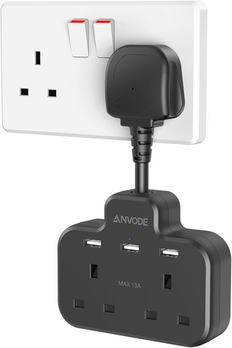 Double plug adaptor with usb - double,
