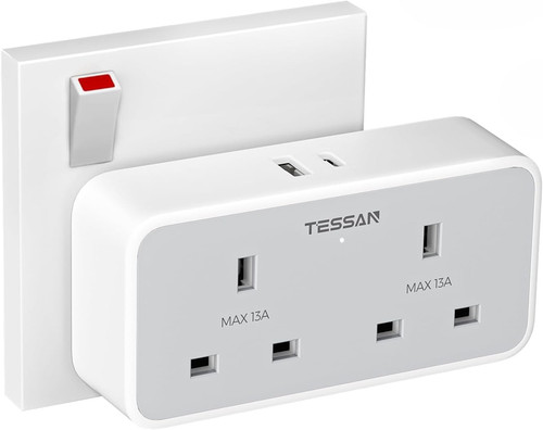 Double plug adapter with 2 - plug,