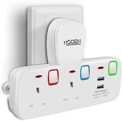 Compact plug adapter with 2 - with,