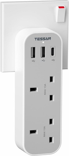 Double plug adaptor with - adaptor, 2