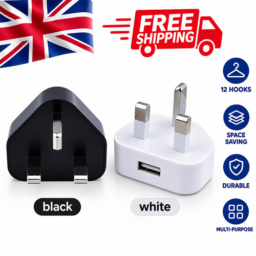 Pin dual usb plug - uk,