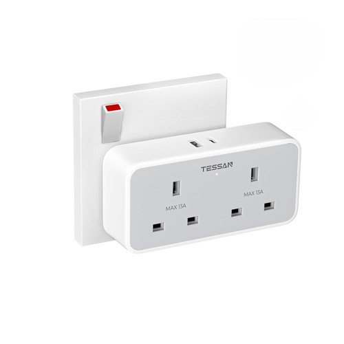 Tessan double plug adapter - double,