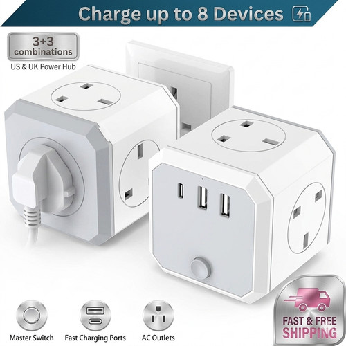 Double plug adaptor way - double,