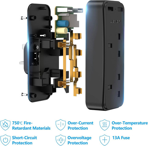 Double plug adapter with - double,