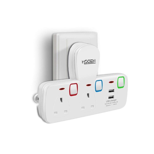 Double plug adapter with - plug, uk