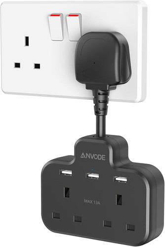 Double plug adaptor with usb - double,