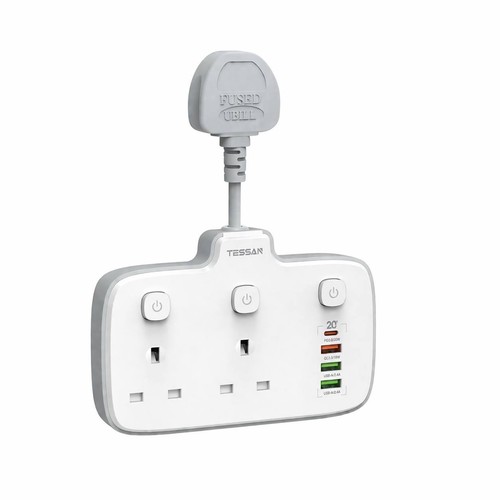 Tessan double plug adapter - tessan, uk