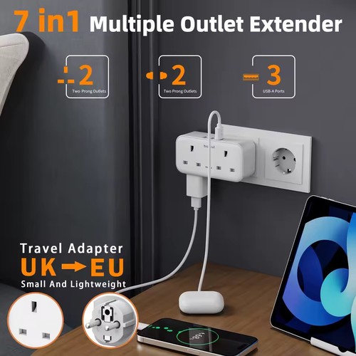 Plug adapter with usb - 3,