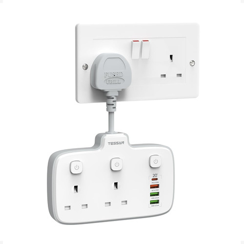 Double plug adapter with - adapter,