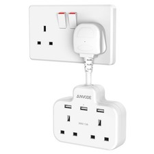 Double Plug Adaptor with USB